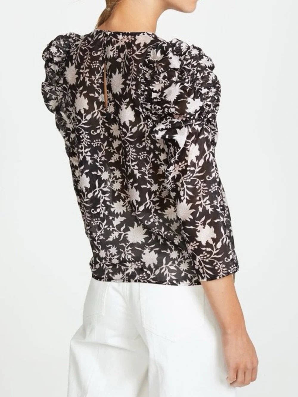 ULLA JOHNSON Posey Blouse in Midnight Size 4